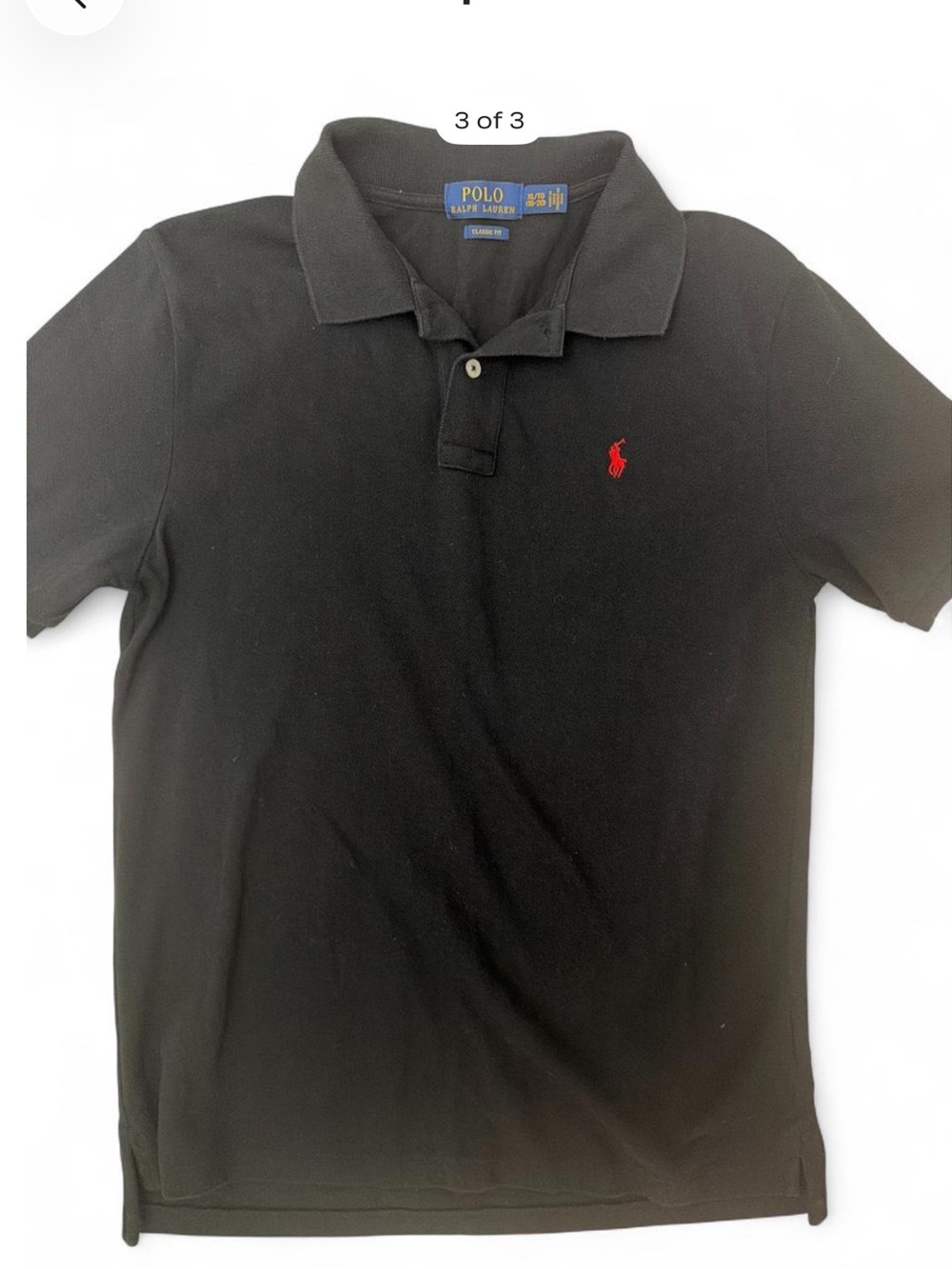 Ralph Lauren Black Polo with Red Pony Logo